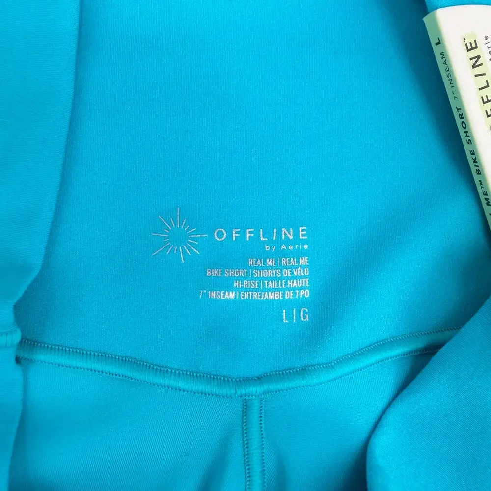 Aerie NEW Crossover High Rise Athletic Workout Athleisure Bike Bright Shorts - Picture 6 of 8